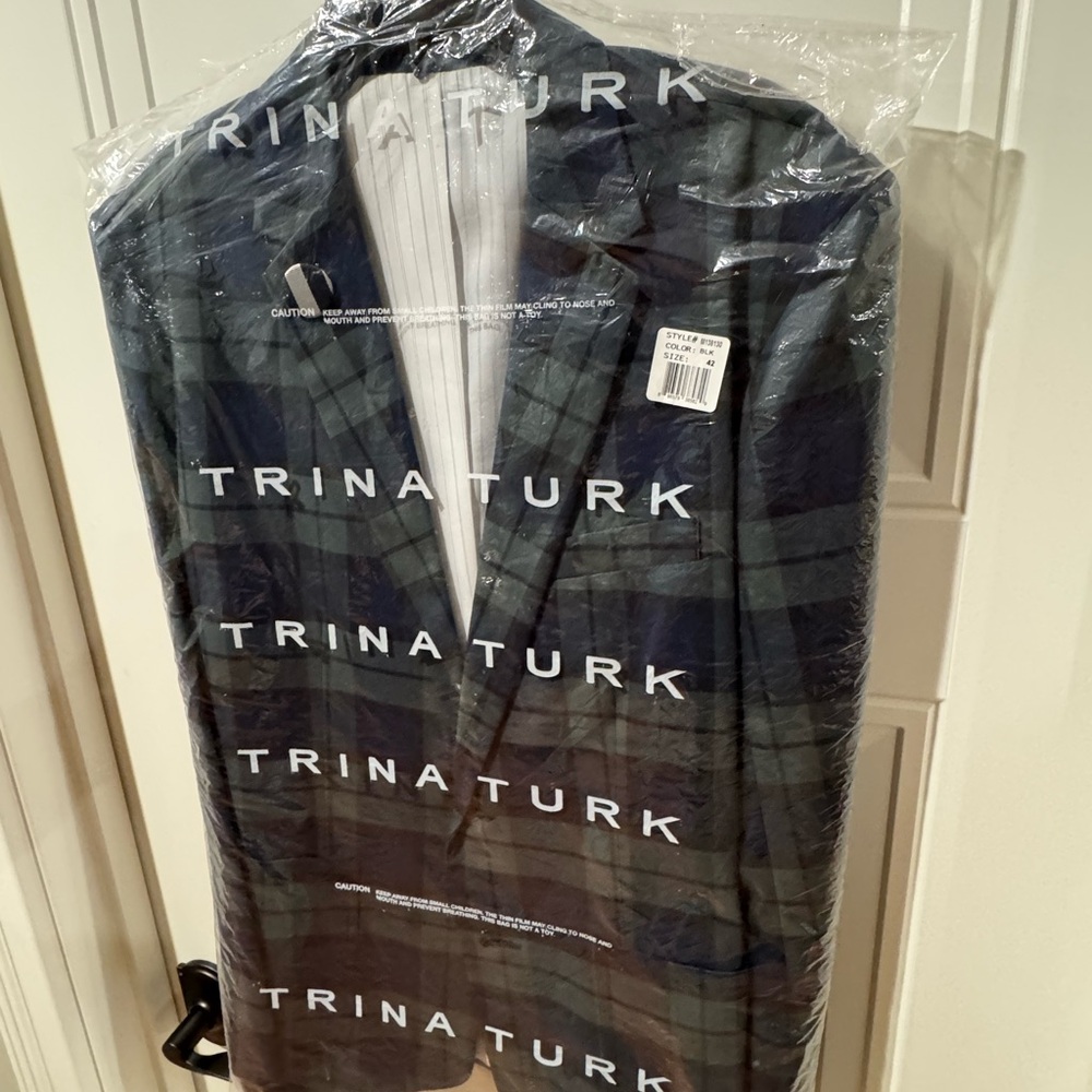 Mr. TURK Blue Green Tartan Plaid Blazer NWT Size 42 Sport Coat $495 retail Trina - Picture 5 of 12